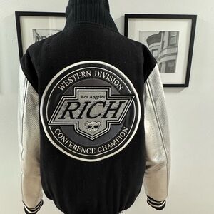 Joyrich Varsity Jacket in Black and Silver